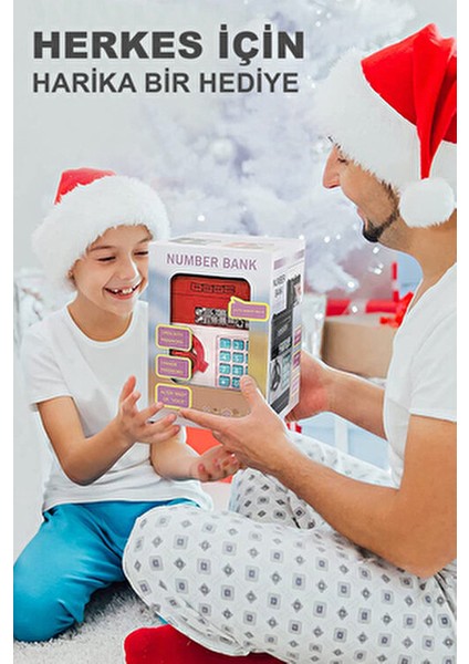 Akıllı Atm Kumbara ve Mini Banka – Şifreli ve Dijital Kasa Kırmızı