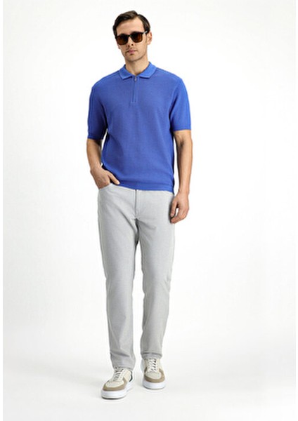 Slim Fit Dar Kesim Pamuk Desenli Fermuarlı Polo Yaka Tişört fiyatları