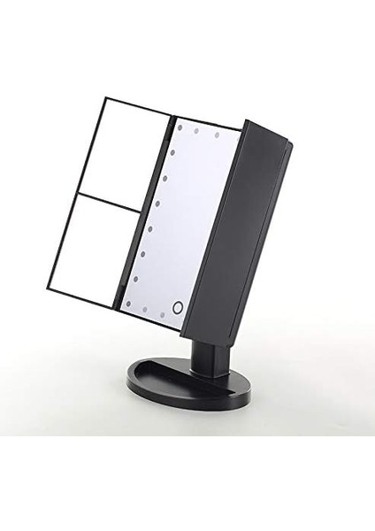 Of Myth - 1X-2X-3X-10X Büyütmeli 24 LED Işıklı Makyaj Aynası, 3 Panel, Katlanabilir, Dokunmatik Sensörlü (Siyah) modelleri