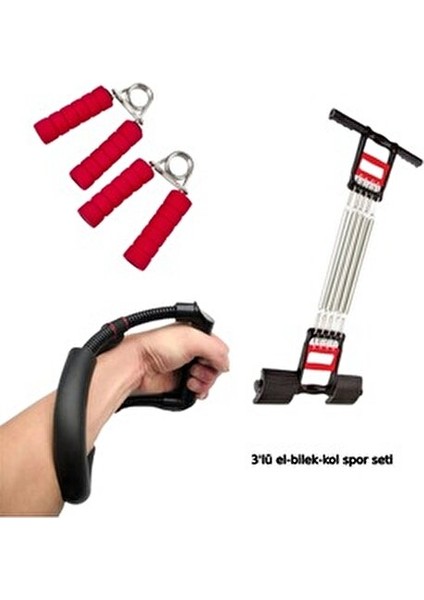 El Bilek Kol Çalıştırma ve Güçlendirme Seti 3 Lü Spor Set