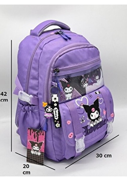 Kore Tarzı Aksesuarlı Termal Beslenmelik ve Kalemlikli Kız Çocuk Sırt Okul Çantası Seti modelleri