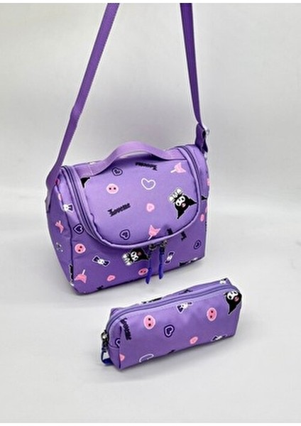 Kore Tarzı Aksesuarlı Termal Beslenmelik ve Kalemlikli Kız Çocuk Sırt Okul Çantası Seti indirimleri