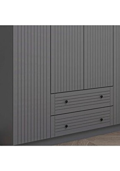 Bona Avangart 4 Mebran Kapaklı 2 Çekmeceli Gardırop - Antrasit fırsatları