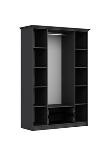 Bona Avangart 4 Mebran Kapaklı 2 Çekmeceli Gardırop - Antrasit indirimleri