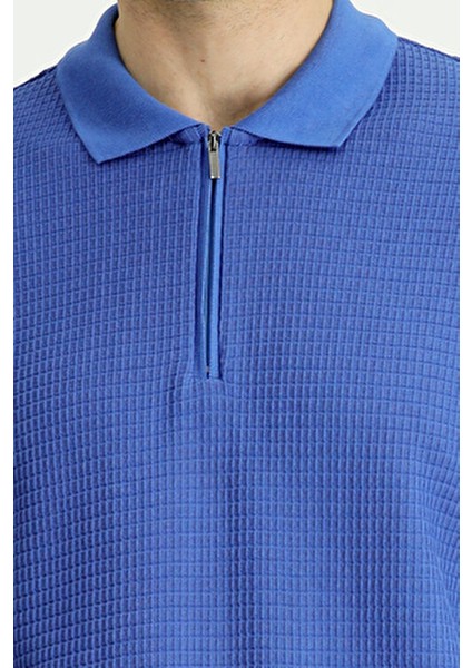 Slim Fit Dar Kesim Pamuk Desenli Fermuarlı Polo Yaka Tişört indirimleri