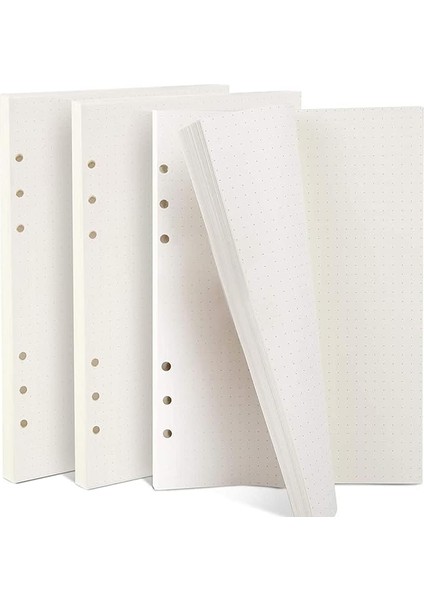 3 Paket A5 Noktalı Dolum Kağıdı, 135 Yaprak A5 Kağıt Boş Halkalı Defter Altlığı, 6 Delikli Yedek Parça, Not Kağıdı, A5 Yedek Kağıt, A5 Not Defteri, Eskiz, Eklentiler, Günlük, Boyama