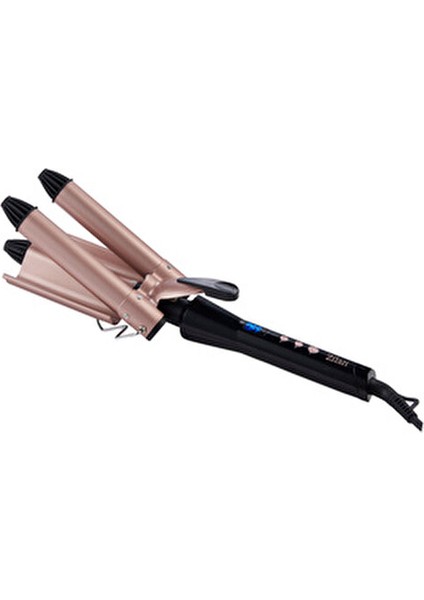 ZLN9198 3'lü Seramik Saç Maşası | Su Dalgası 3X25MM | Saç Şekillendirici | 5 Seviye Isı Ayarı LED fırsatları