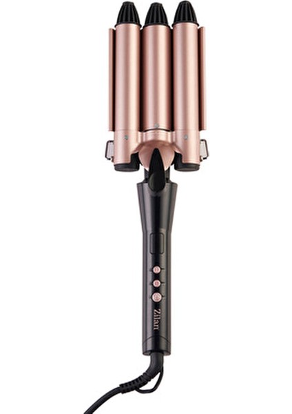 ZLN9198 3'lü Seramik Saç Maşası | Su Dalgası 3X25MM | Saç Şekillendirici | 5 Seviye Isı Ayarı LED