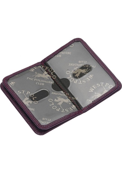 Hakiki Deri Bol Kart Bölmeli Unisex Kartlık - Mürdüm fırsatları
