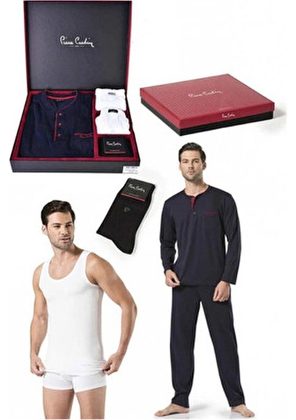 Erkek 5 Parça Damat Çeyiz Seti Atlet & Boxer Pijama Takımı Çorap L1.PC.0042.0A.12.16 fiyatları