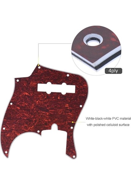 4ply Pvc Jb Stil Bas Pickguard Pick Guard Scratch Plaka 10 K Amerikan/meksika Yapımı Standart Jazz Bas Kaplumbağa Kabuğu Kırmızı Kırmızı Kaplumbağa Kabuğu Kırmızı Kaplumbağa Kabuğu modelleri