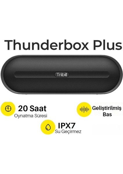 Thunderbox Plus 24W Ipx7 Su Geçirmez Siyah Tws Bluetooth Hoparlör