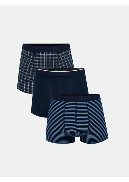 Yeni Sezon Standart Kalıp Pamuklu Esnek Erkek Boxer 3'lü