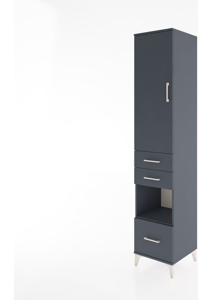 Hyperion Dolap 3 Raflı 3 Çekmeceli Tek Askılı 44X44X221 Antrasit-Antrasit modelleri