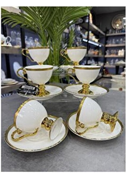 Thelma Gold 6 Lı Kahve Fincan Takımı White fiyatları