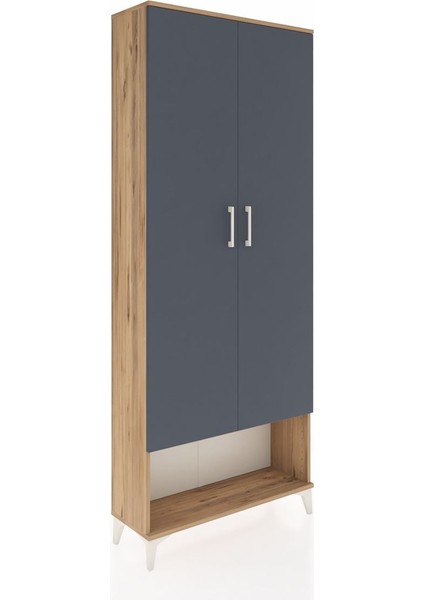 Arges Dolap 5 Raflı 2 Kapaklı 88X30X221 Çam-Antrasit fiyatları