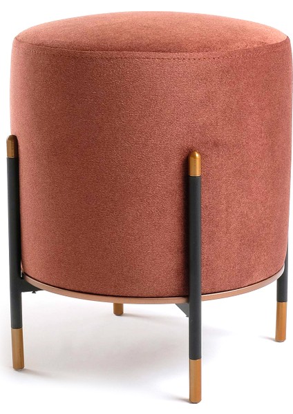 Kirit Siyah Bakır Metal Ayaklı Kiremit Puf