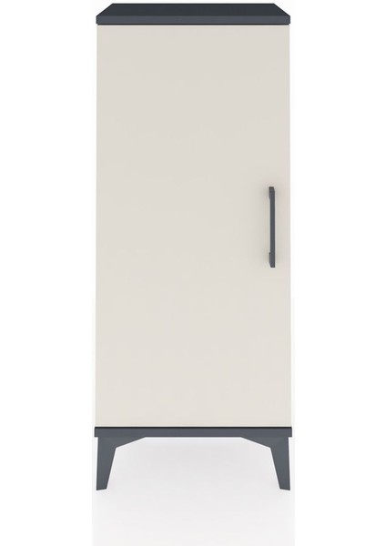Arges Komodin 2 Raflı Tek Kapaklı 44X30X106 Antrasit-Aytaşı