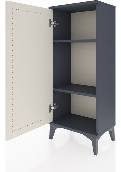 Arges Komodin 2 Raflı Tek Kapaklı 44X30X106 Antrasit-Aytaşı fırsatları