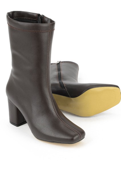 , Kadın Topuklu Bot 1531044Z4007 Kahve fırsatları