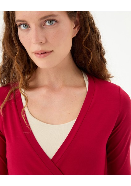 Vişne Anvelop Bağlamalı Bluz modelleri