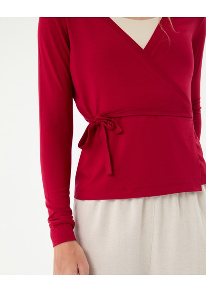 Vişne Anvelop Bağlamalı Bluz fırsatları