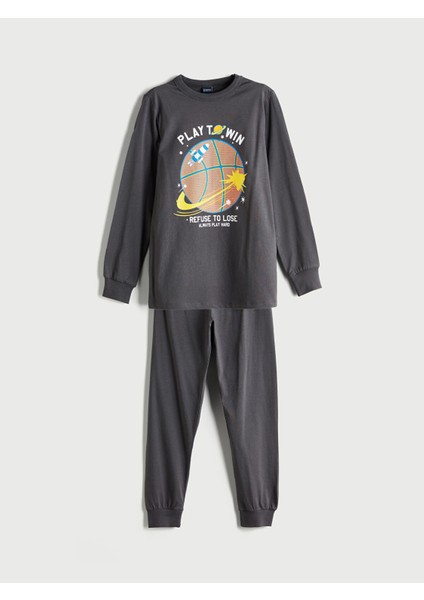 Yeni Sezon Bisiklet Yaka Erkek Çocuk Pijama Takımı