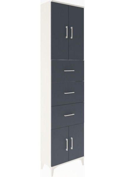 Arges Dolap Tek Raflı 3 Çekmeceli 4 Kapaklı 60X30X243 Aytaşı-Antrasit fiyatları