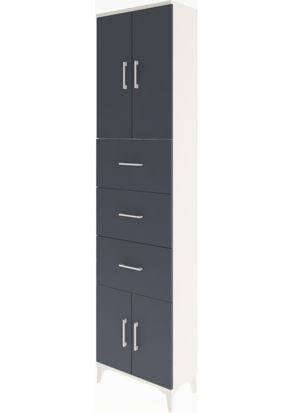 Arges Dolap Tek Raflı 3 Çekmeceli 4 Kapaklı 60X30X243 Aytaşı-Antrasit modelleri