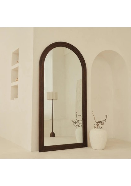 Ekstra Büyük Tam Boy Kemerli Koyu Ahşap Ayna 200CM x 100CM fiyatları