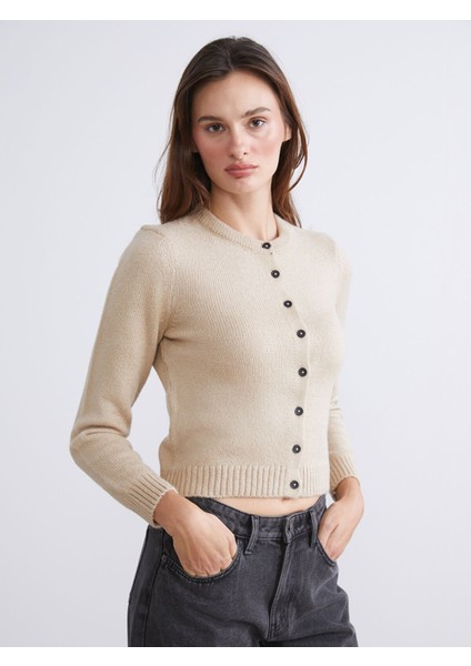 Yeni Sezon Bisiklet Yaka Kadın Triko Hırka