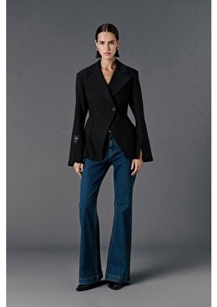 Kruvaze Vücuda Oturan Blazer - Premium Collection