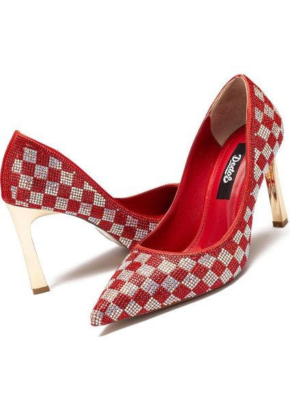 Özel Taş Işlemeli Kadın Topuklu Sivri Burun Abiye Ayakkabı 4015 modelleri