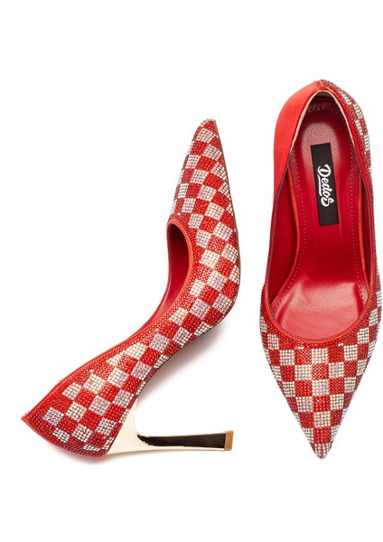 Özel Taş Işlemeli Kadın Topuklu Sivri Burun Abiye Ayakkabı 4015 fırsatları