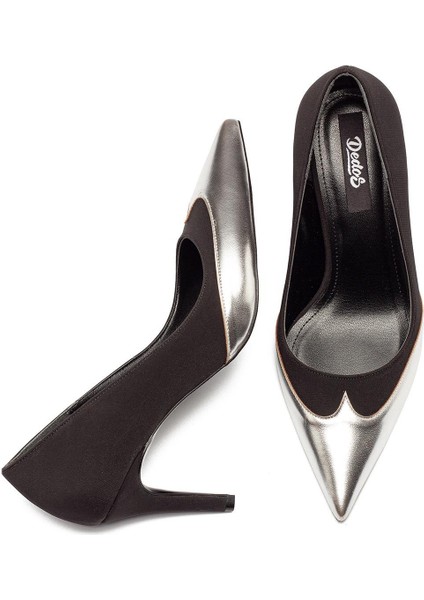 Kadın Parlak Yılan Desenli Topuklu Ayakkabı 3010 fırsatları