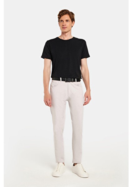 Erkek Regular Fit Rahat Kesim Kanvas Kırık Beyaz Pantolon modelleri