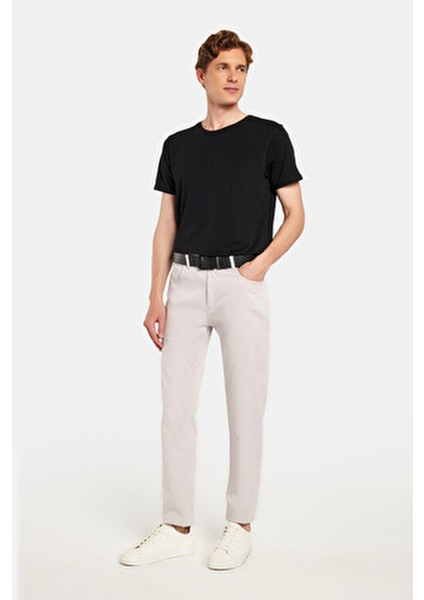 Erkek Regular Fit Rahat Kesim Kanvas Kırık Beyaz Pantolon fırsatları