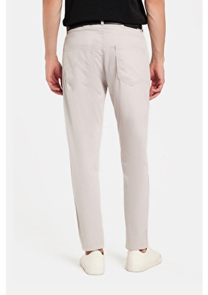 Erkek Regular Fit Rahat Kesim Kanvas Kırık Beyaz Pantolon indirimleri