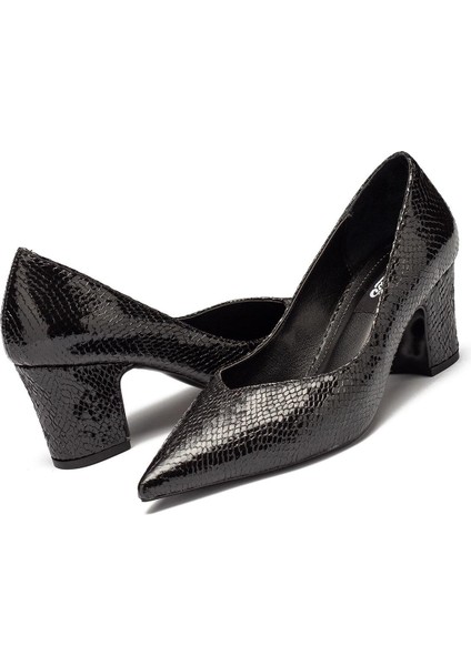 Kadın Yılan Desenli Gündelik Topuklu Ayakkabı 5000 fırsatları