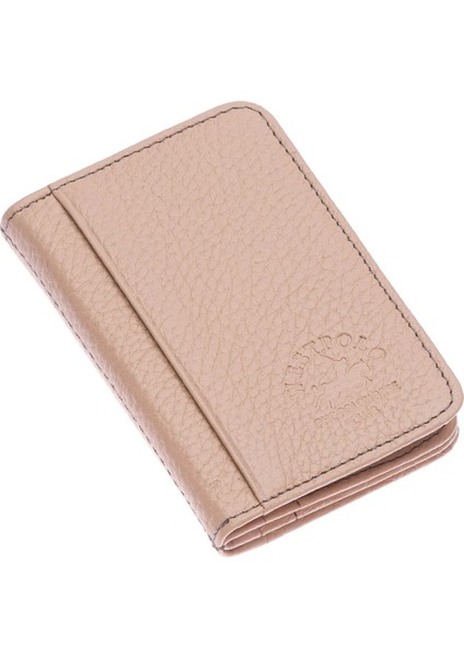 Hakiki Deri Bol Kart Bölmeli Unisex Kartlık - Pudra fiyatları