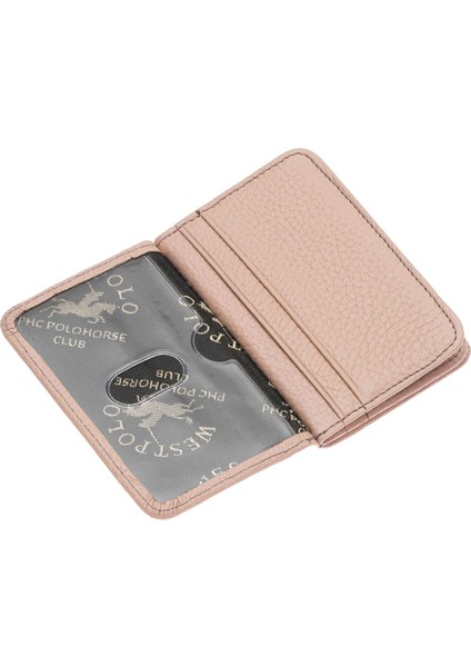 Hakiki Deri Bol Kart Bölmeli Unisex Kartlık - Pudra modelleri
