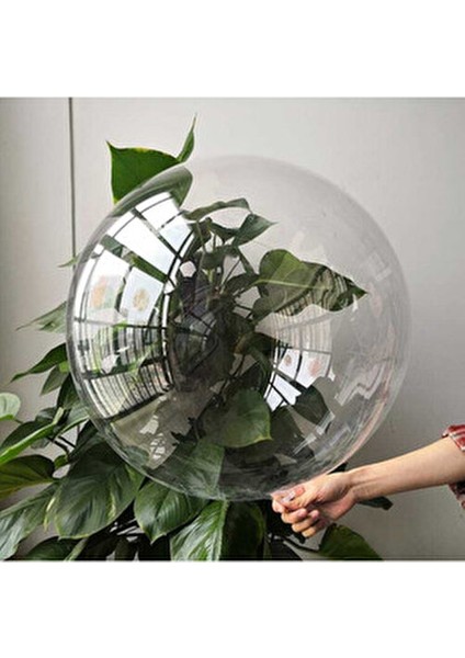 Şeffaf Balon Bobo 4 Adet 24 Inch - Parti ve Doğum Günü Süslemeleri Için Işıklı Balon, Büyük Boy