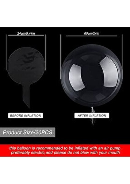 Şeffaf Balon Bobo 4 Adet 24 Inch - Parti ve Doğum Günü Süslemeleri Için Işıklı Balon, Büyük Boy fırsatları