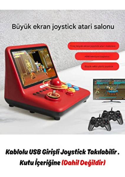 9 Inch 20.000 Adet Oyun Retro Oyun Konsolu Çift Kişilik Tv'ye Görüntü Bağlama El Atarisi Gamepad modelleri
