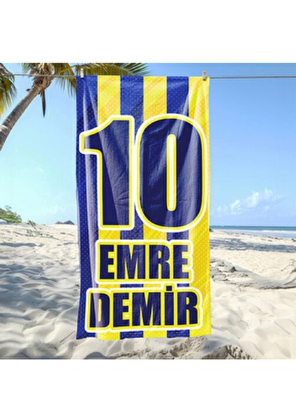 Kişiye Özel Isimli Mikrofiber Plaj ve Spor Havlusu Çizgili Desen 1 Adet