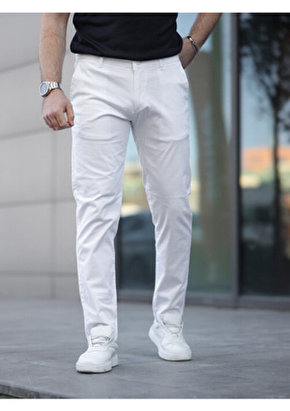 Slim Fit Chino Keten Pantolon