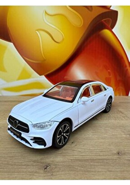 Mercedes C200 Metal Araba 22 cm Sesli Işıklı Oyuncak Demir Model Araç Diecast Çek Bırak Mercedes