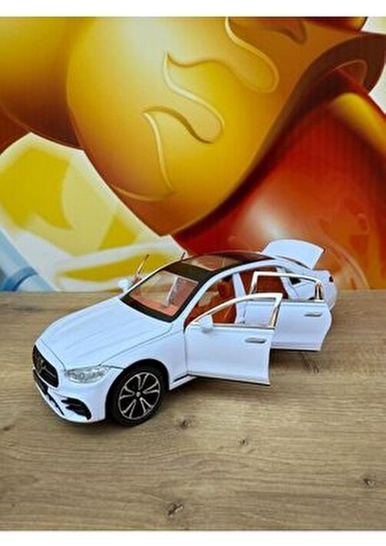 Mercedes C200 Metal Araba 22 cm Sesli Işıklı Oyuncak Demir Model Araç Diecast Çek Bırak Mercedes
