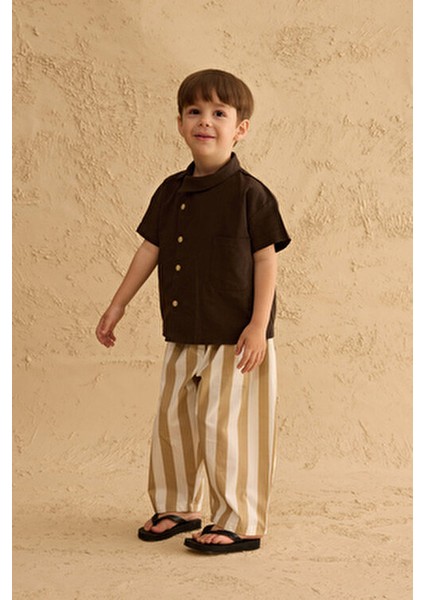 Asimetrik Yakalı Gömlek Acı Kahve modelleri