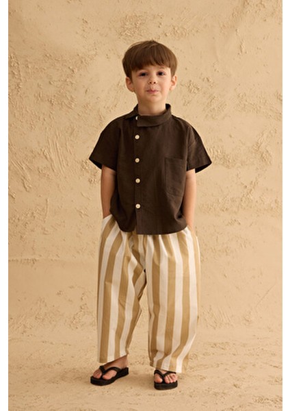 Asimetrik Yakalı Gömlek Acı Kahve fırsatları